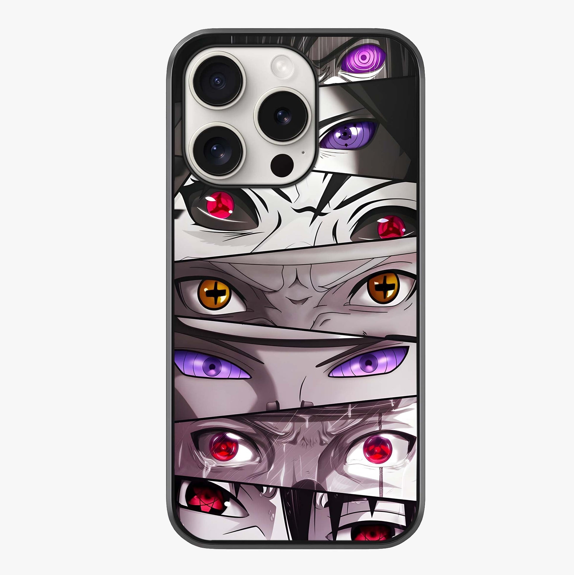 Eyes Of Destiny Glass Case showing full back design in clean flat view with glossy glass finish.