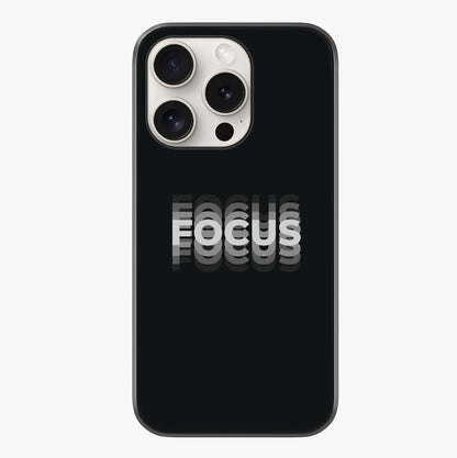 Focus Mode On Glass Case showing full back design in clean flat view with glossy glass finish.