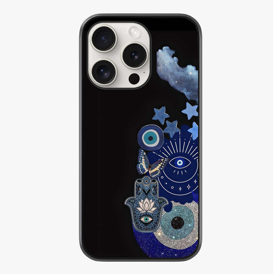 Galactic Charm Cluster Glass Case showing full back design in clean flat view with glossy glass finish.