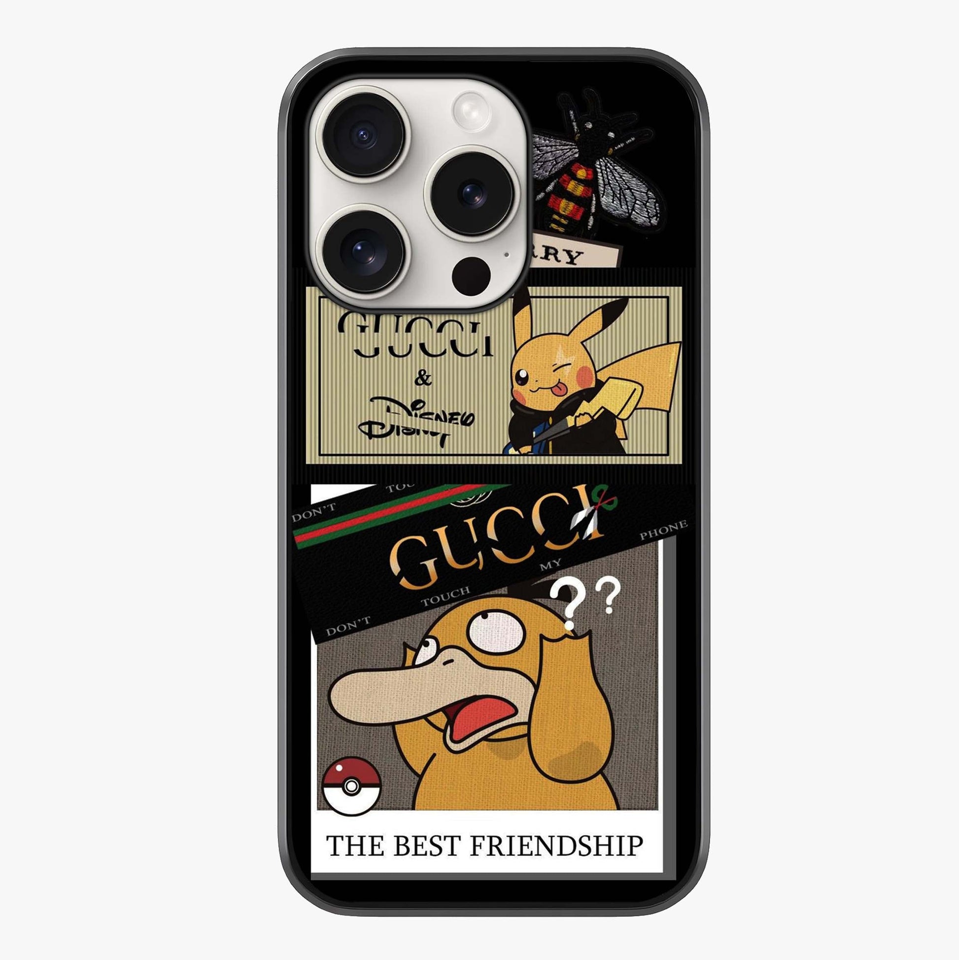 Gucci Play Mashup Glass Case showing full back design in clean flat view with glossy glass finish.