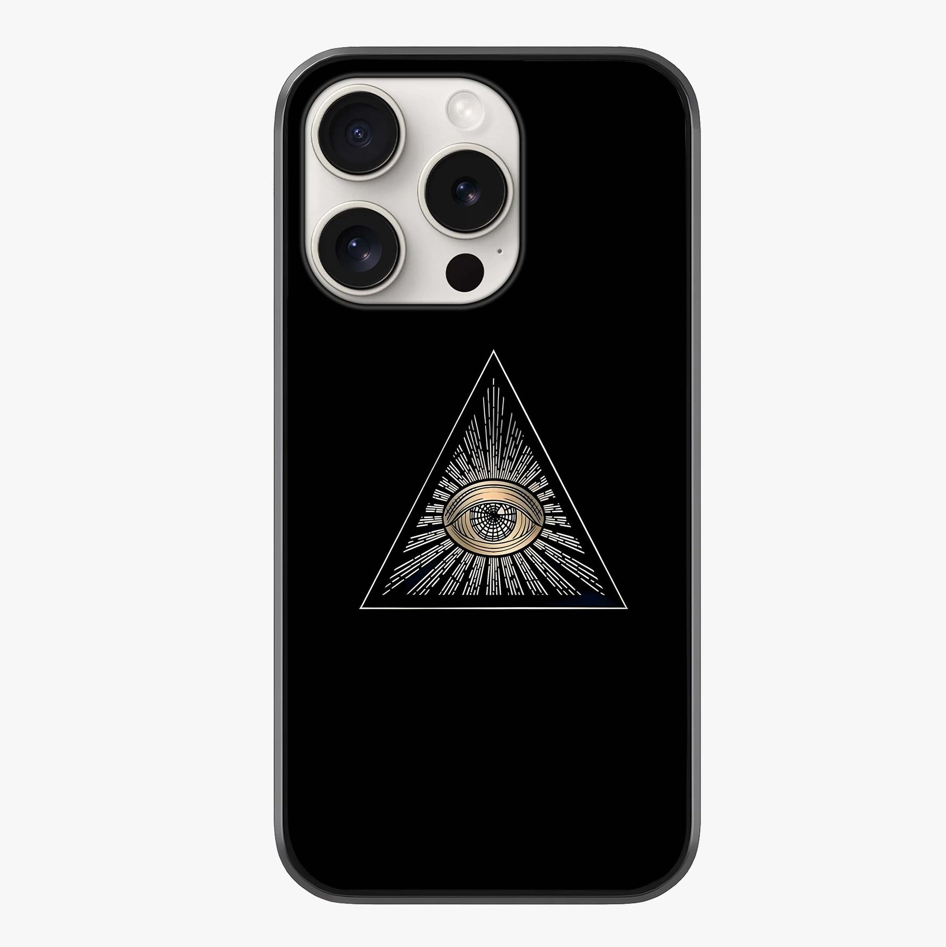 Illuminati Evil Glass Case showing full back design in clean flat view with glossy glass finish.