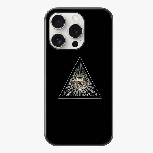 Illuminati Evil Glass Case showing full back design in clean flat view with glossy glass finish.