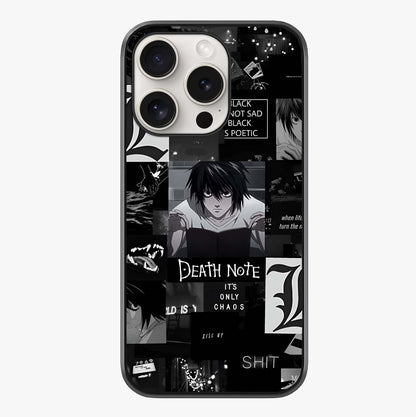 Midnight Chaos Mind Glass Case showing full back design in clean flat view with glossy glass finish.