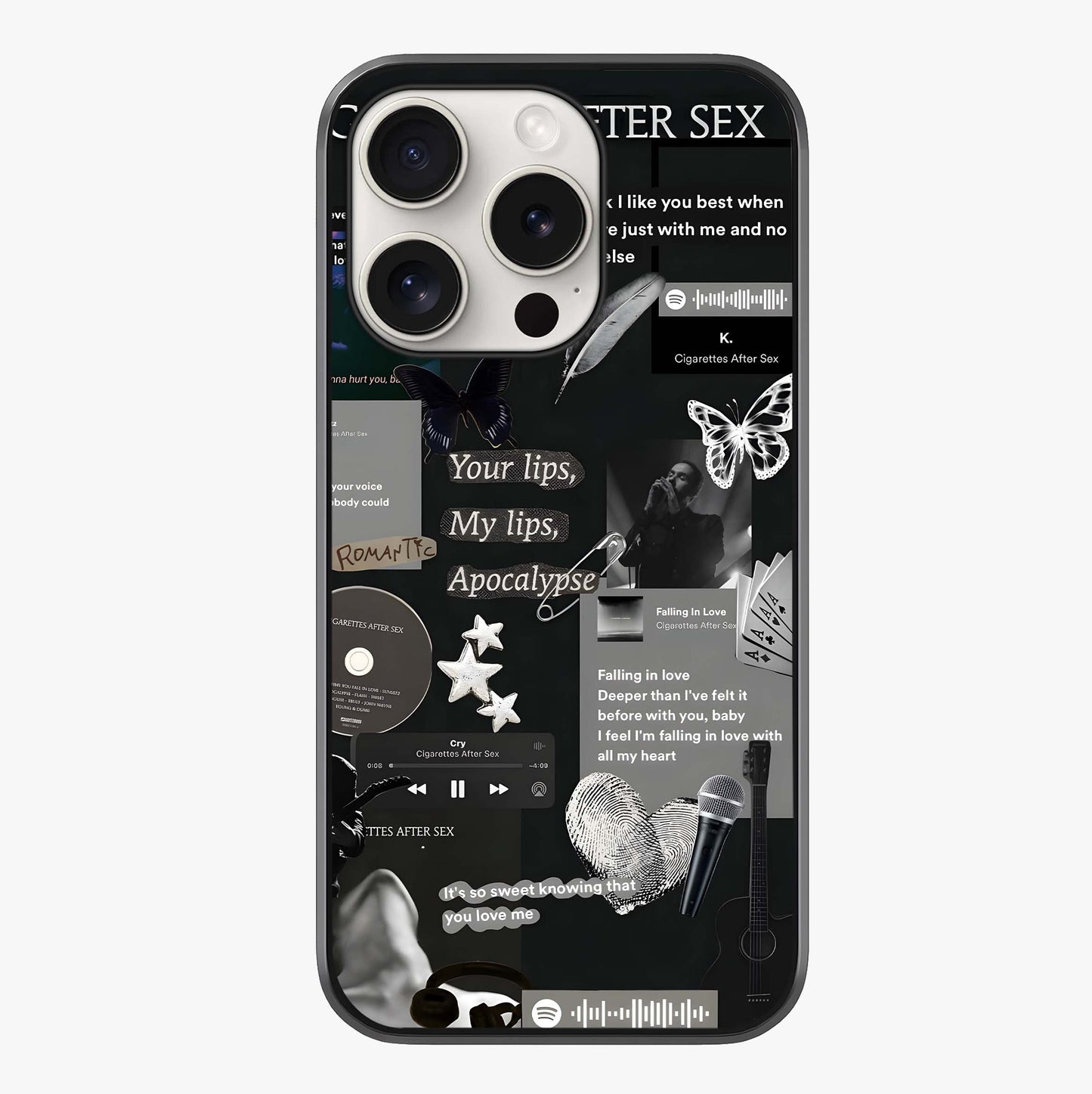 Midnight Love Echo Glass Case showing full back design in clean flat view with glossy glass finish.