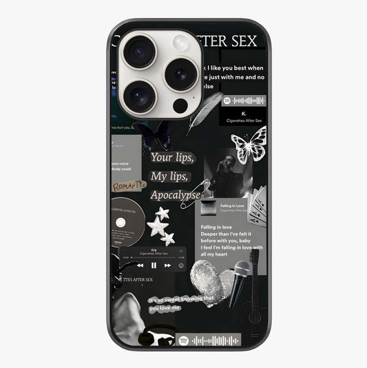Midnight Love Echo Glass Case showing full back design in clean flat view with glossy glass finish.