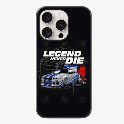 Midnight Racing Legacy Glass Case showing full back design in clean flat view with glossy glass finish.