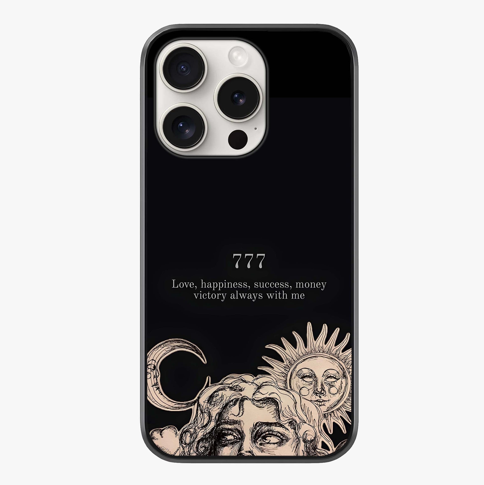 Mystic Victory Aura Glass Case showing full back design in clean flat view with glossy glass finish.