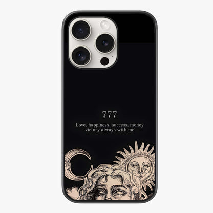 Mystic Victory Aura Glass Case showing full back design in clean flat view with glossy glass finish.