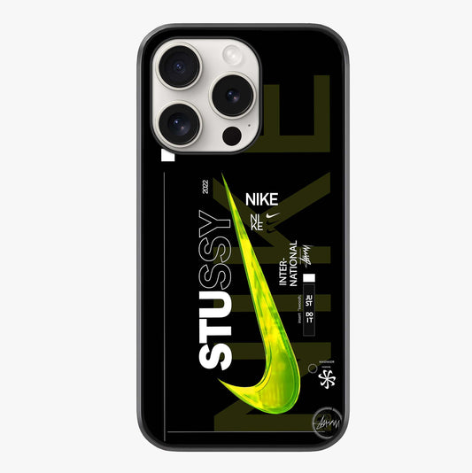Neon Street Edition Glass Case showing full back design in clean flat view with glossy glass finish.