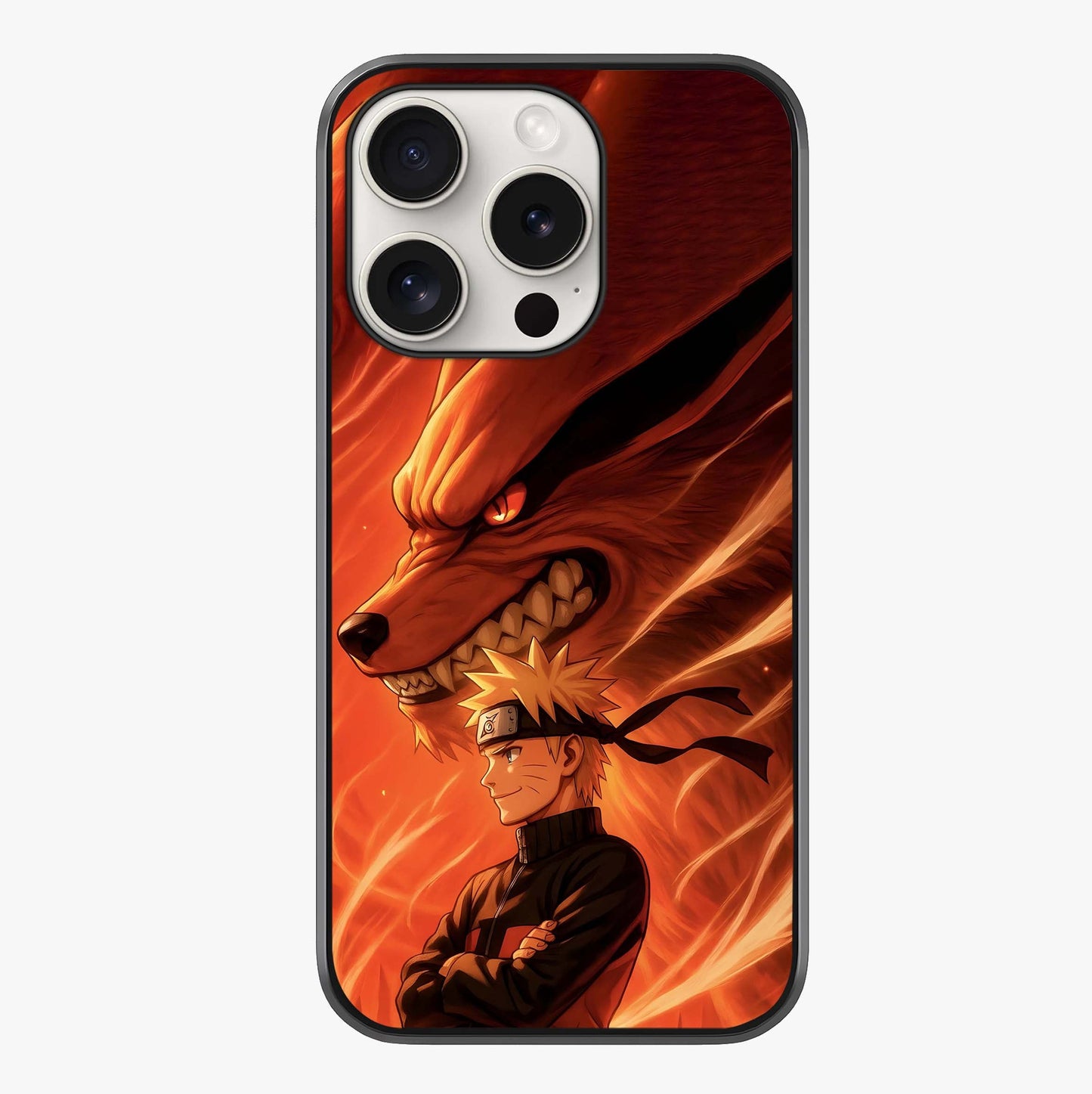 Nine Tails Legacy Glass Case showing full back design in clean flat view with glossy glass finish.