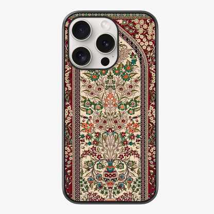 Persian Inspired Glass Case showing full back design in clean flat view with glossy glass finish.
