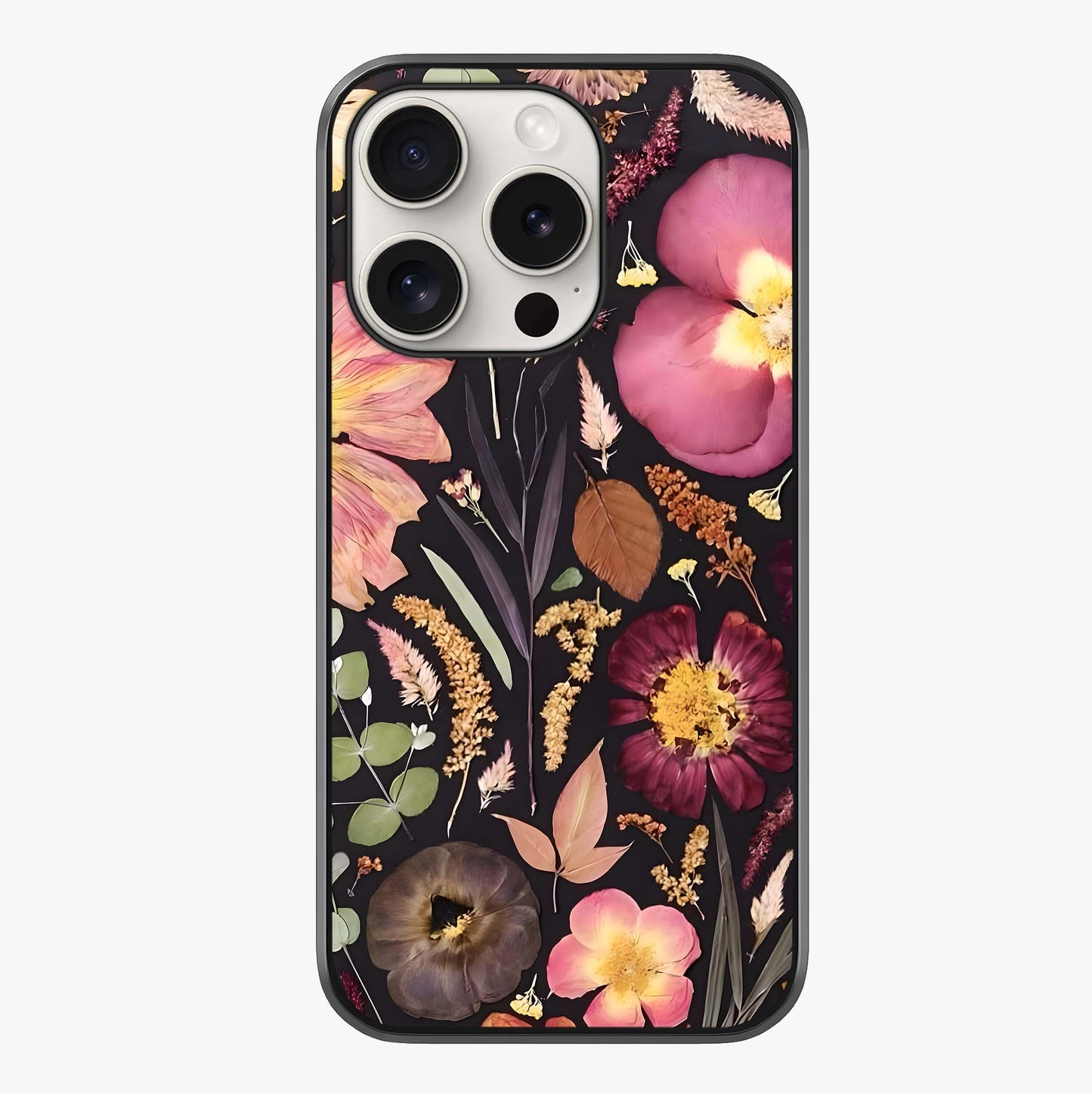 Petal Dream Tapestry Glass Case showing full back design in clean flat view with glossy glass finish.