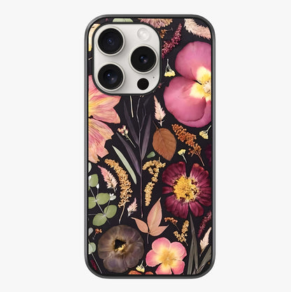 Petal Dream Tapestry Glass Case showing full back design in clean flat view with glossy glass finish.