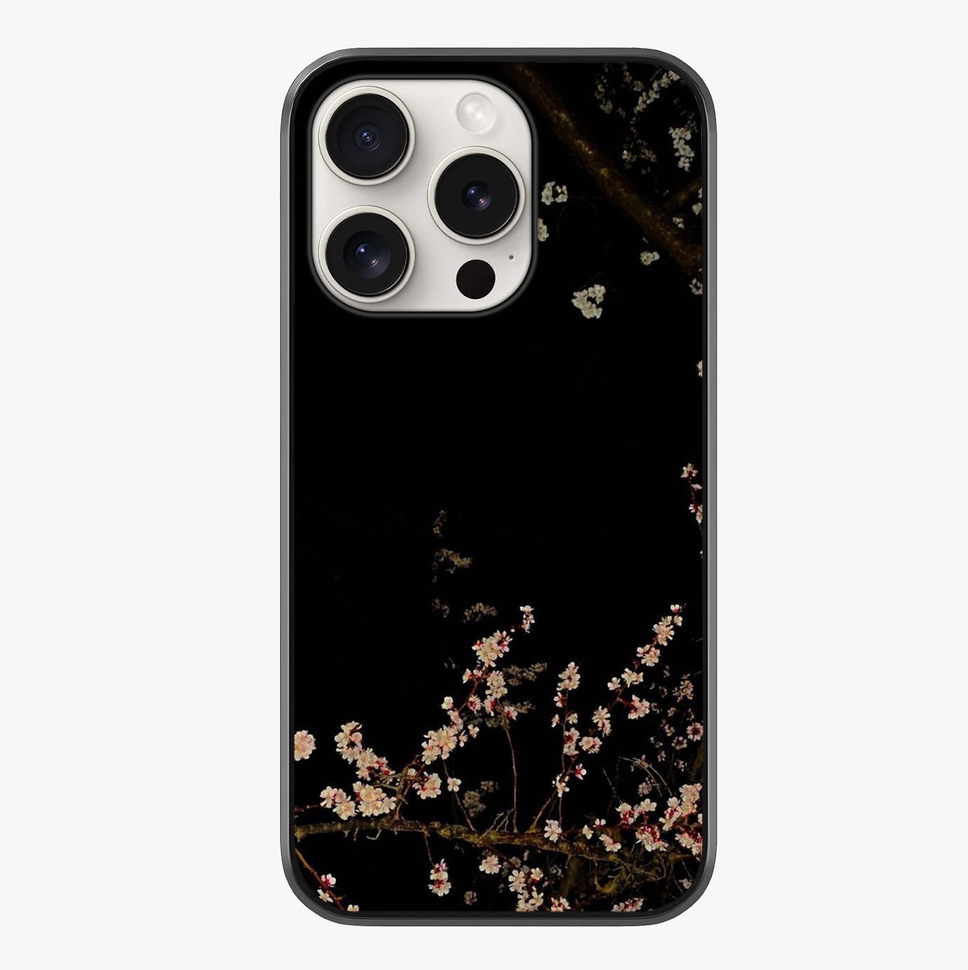 Petal Moon Light With Custom Name Glass Case showing full back design in clean flat view with glossy glass finish.