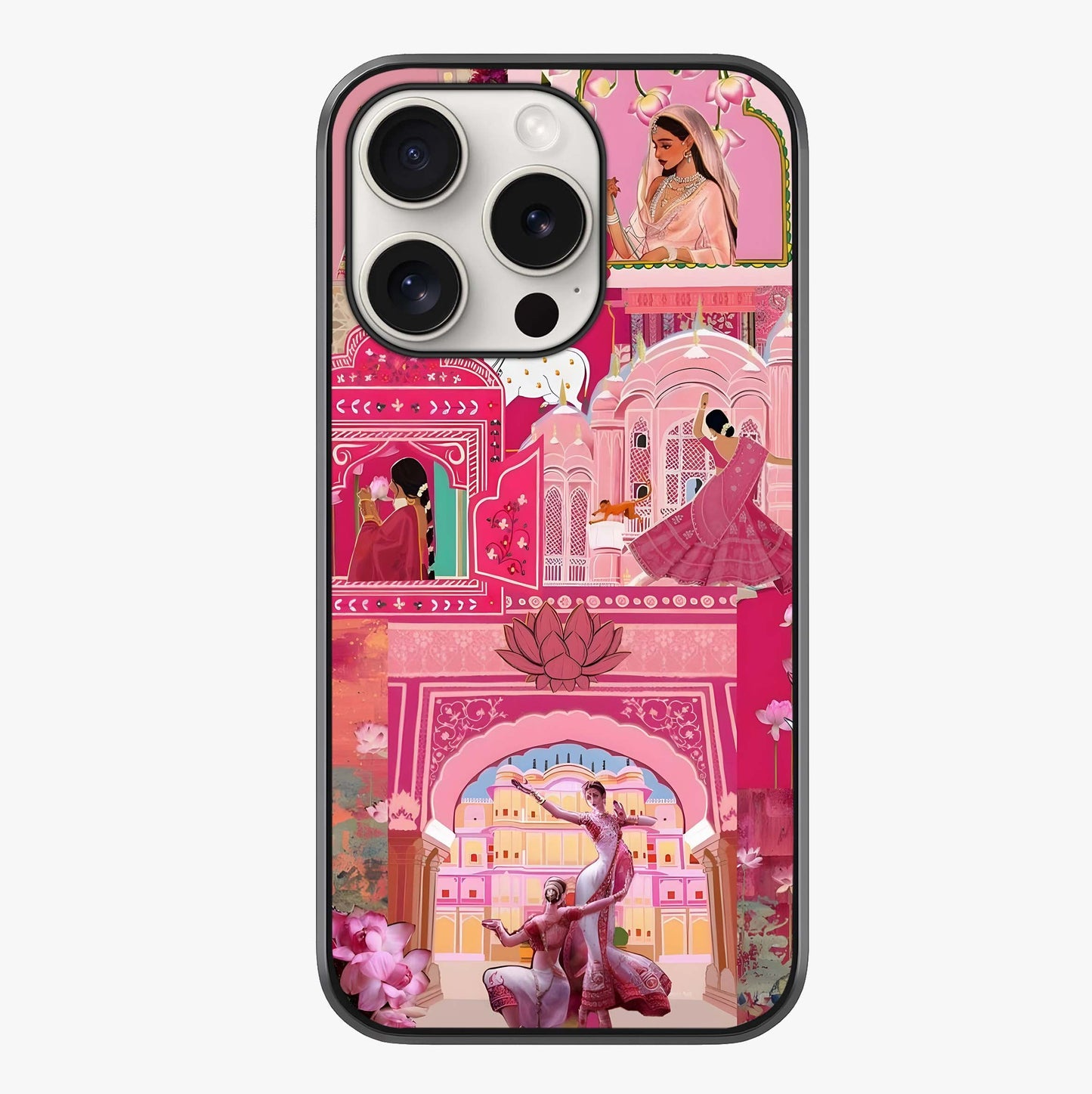 Pink Palace Muse Glass Case showing full back design in clean flat view with glossy glass finish.