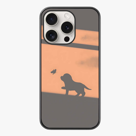 uppy Shadow Art Glass Case showing full back design in clean flat view with glossy glass finish.