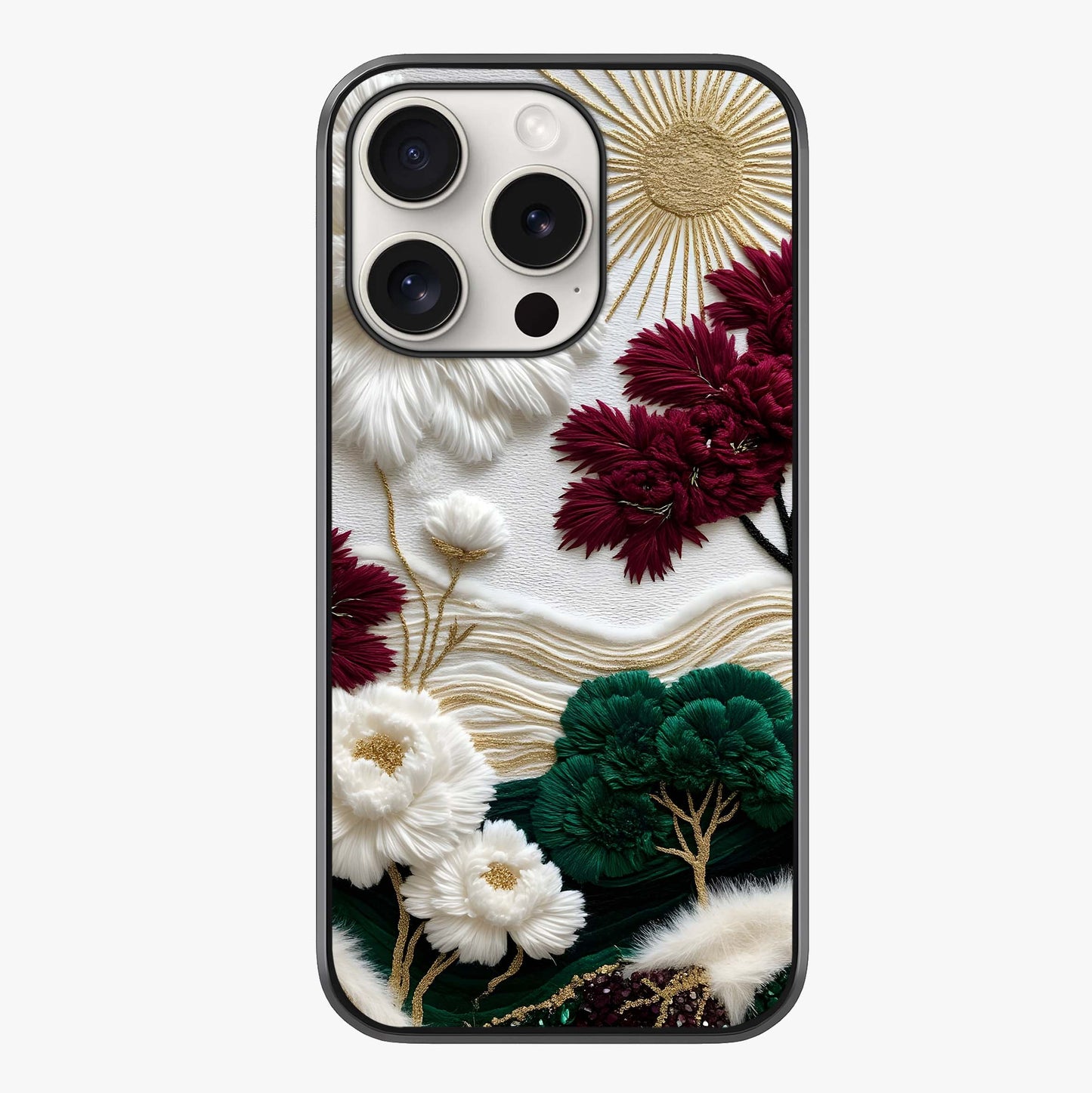 Radiant Bloom Elegance Glass Case showing full back design in clean flat view with glossy glass finish.