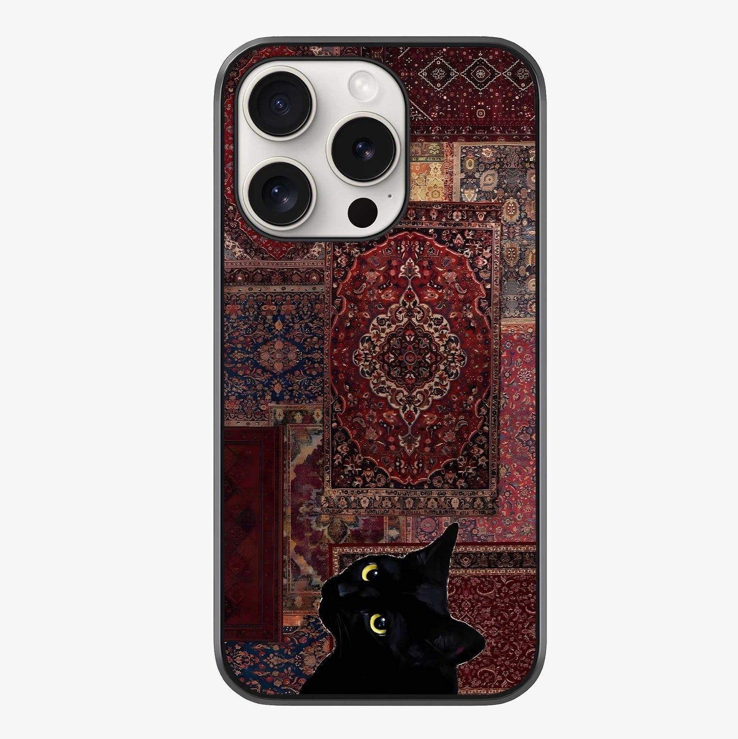 Regal Magic Cat Apple Glass Case showing full back design in clean flat view with glossy glass finish.