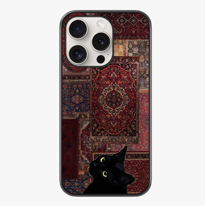 Regal Magic Cat Apple Glass Case showing full back design in clean flat view with glossy glass finish.