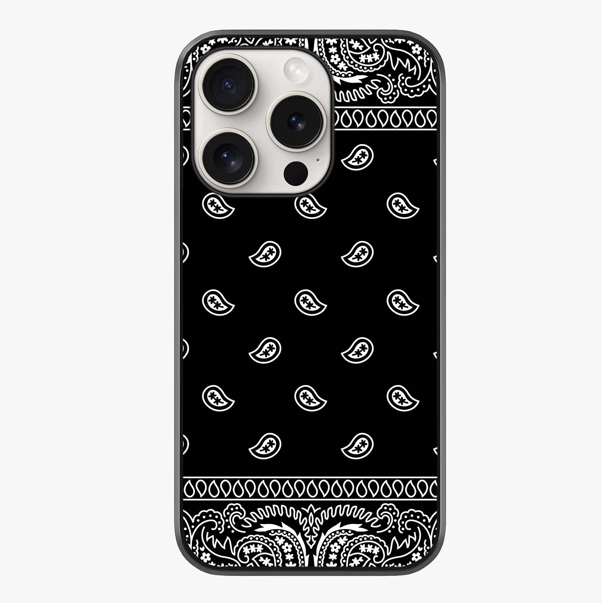 Retro Rebel Threads Glass Case showing full back design in clean flat view with glossy glass finish.