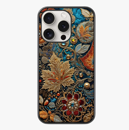 Royal Jewel Garden Glass Case showing full back design in clean flat view with glossy glass finish.