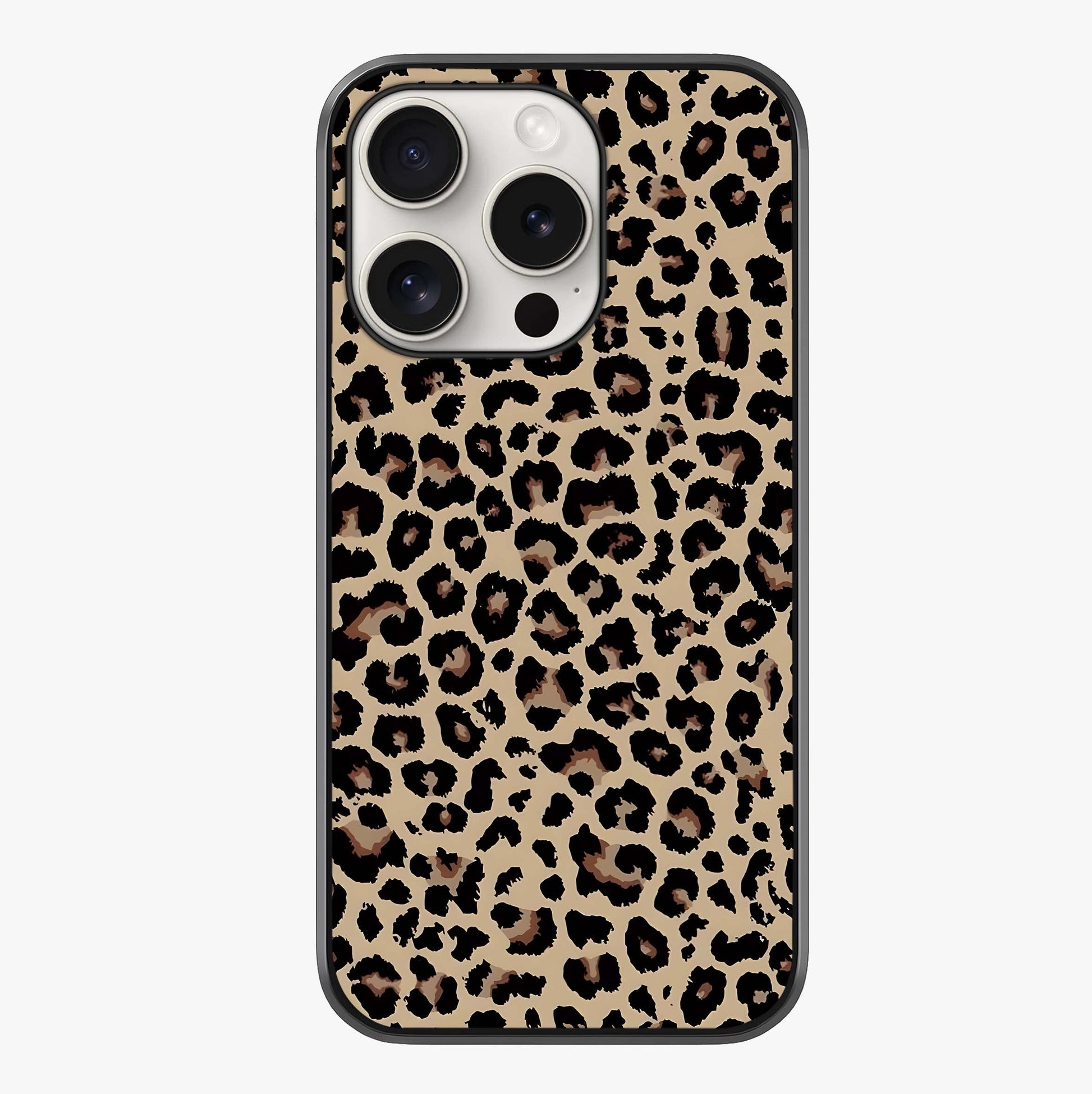 Savage Chic Pattern Glass Case showing full back design in clean flat view with glossy glass finish.