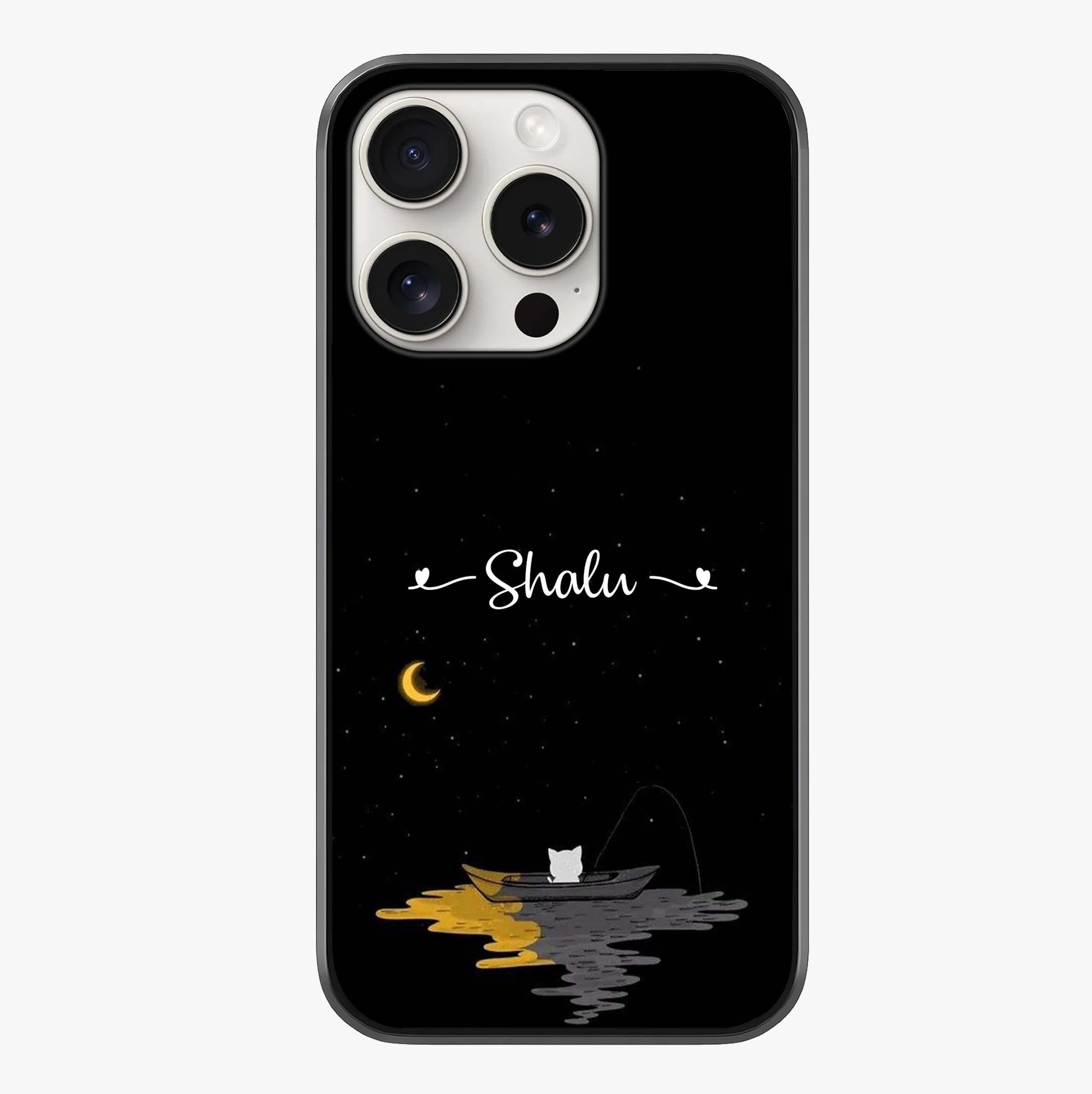 Silent Night Row Glass Case showing full back design in clean flat view with glossy glass finish.