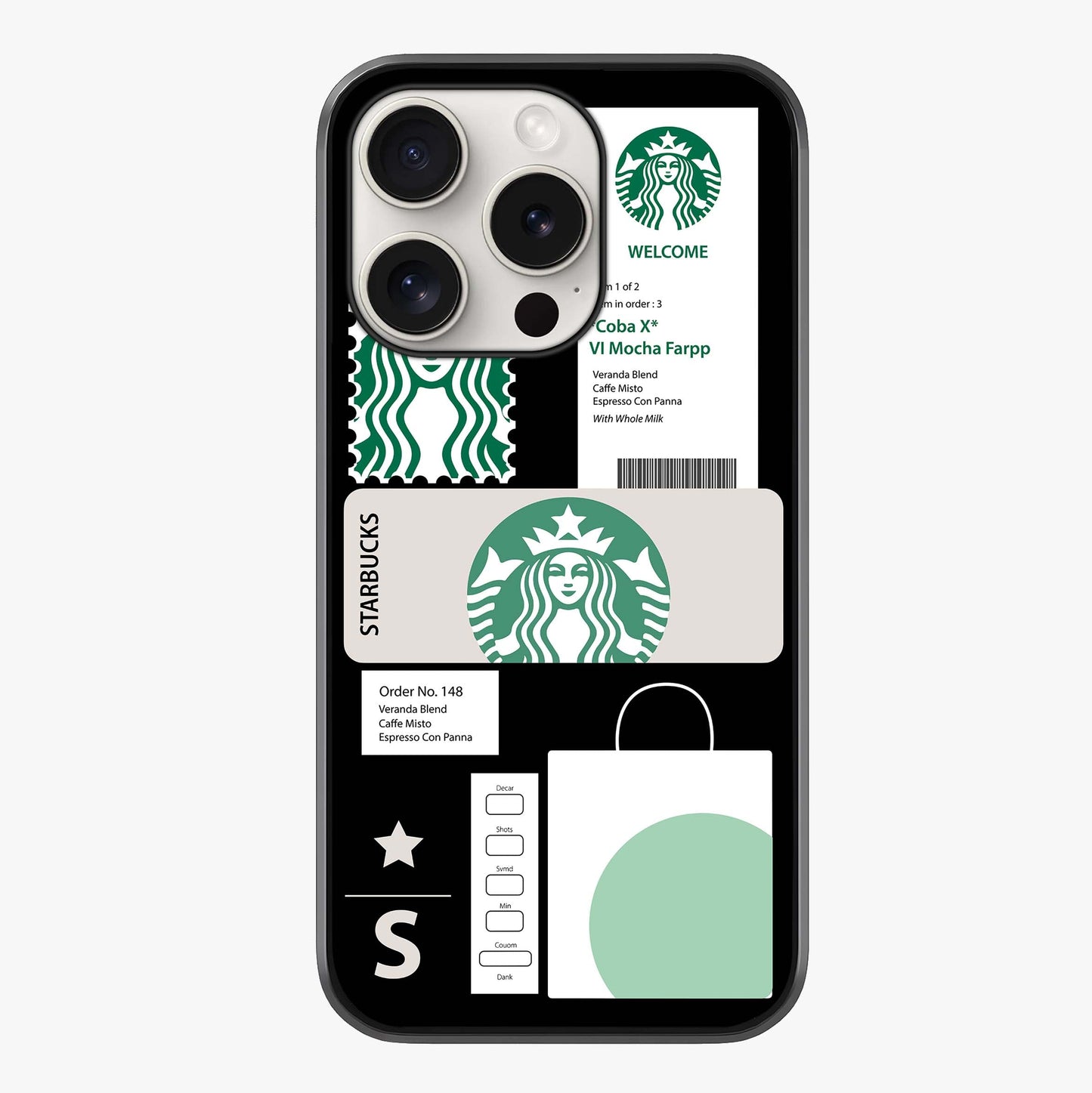Starbucks Mocha Glass Case showing full back design in clean flat view with glossy glass finish.