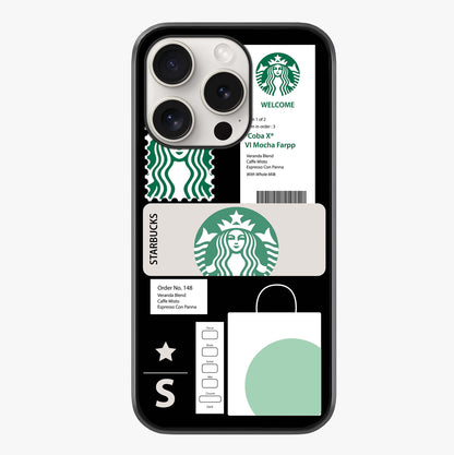 Starbucks Mocha Glass Case showing full back design in clean flat view with glossy glass finish.