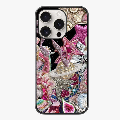 Starlit Jewel Dream Glass Case showing full back design in clean flat view with glossy glass finish.