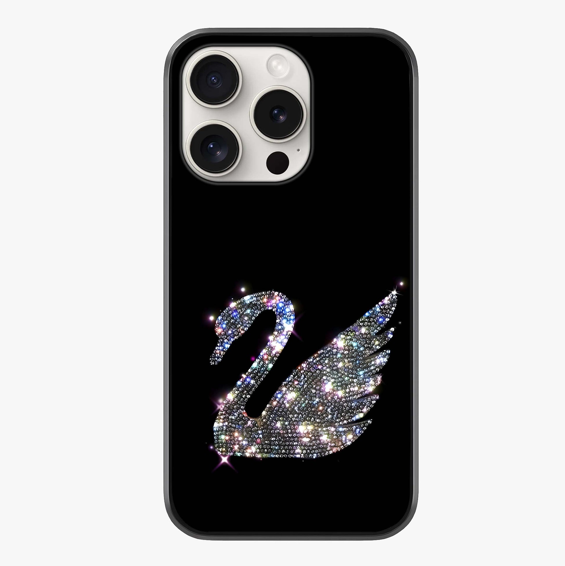 Starlit Swan Grace Glass Case showing full back design in clean flat view with glossy glass finish.