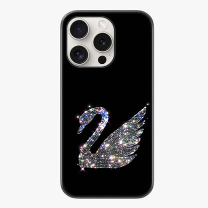 Starlit Swan Grace Glass Case showing full back design in clean flat view with glossy glass finish.