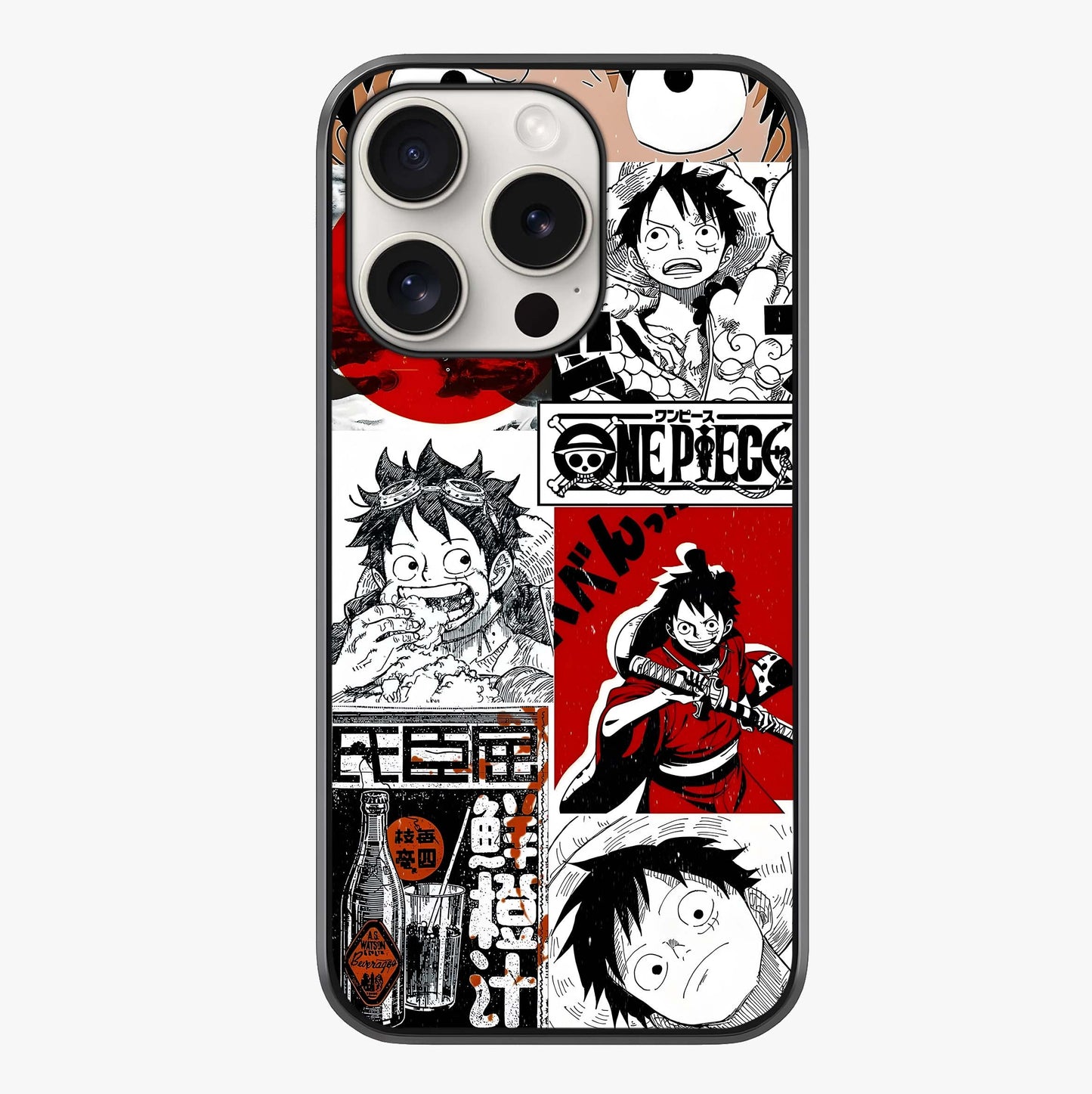 Strawhat Chaos Panels Glass Case showing full back design in clean flat view with glossy glass finish.