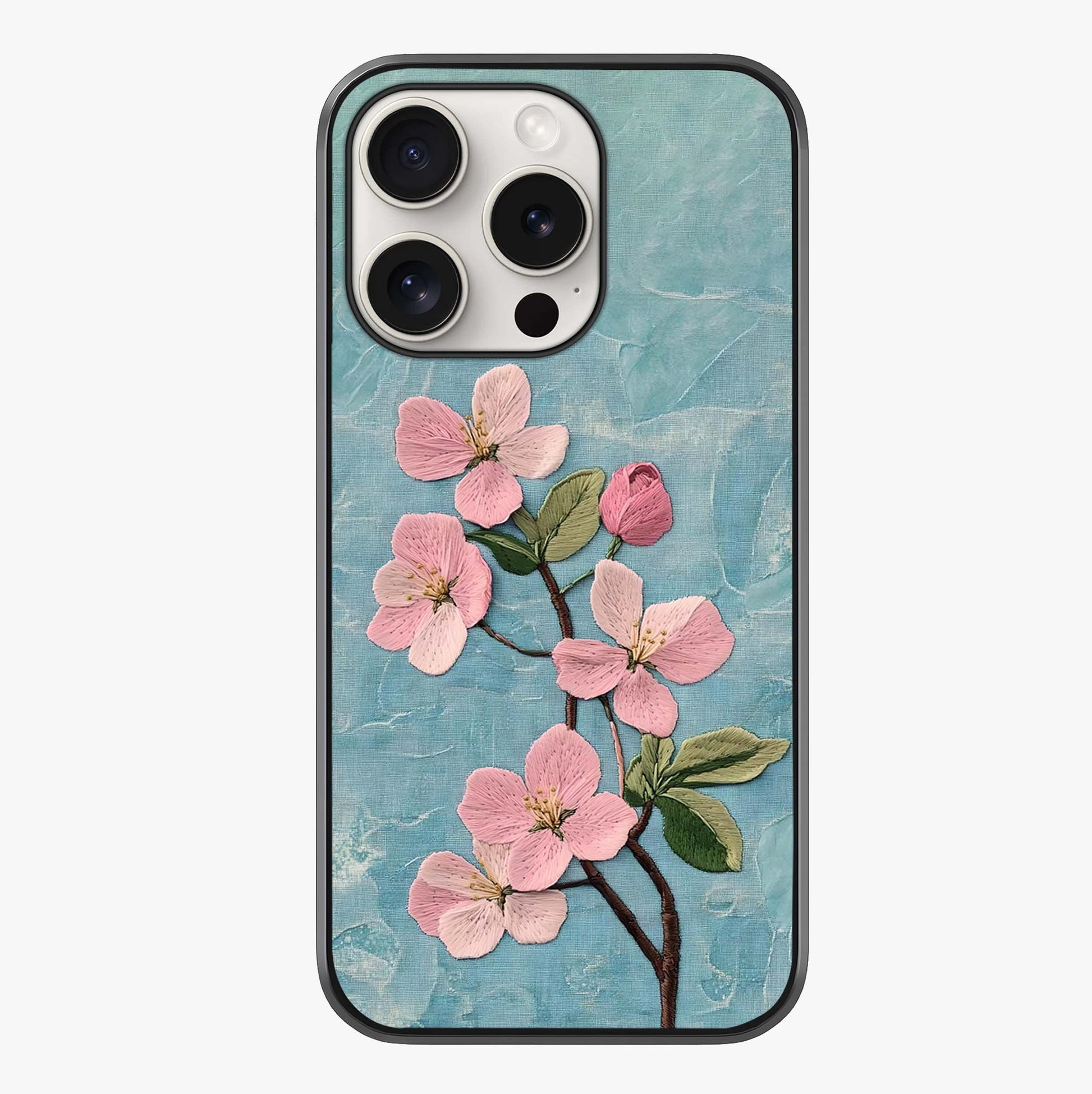 Threaded Blossom Breeze Glass Case showing full back design in clean flat view with glossy glass finish.