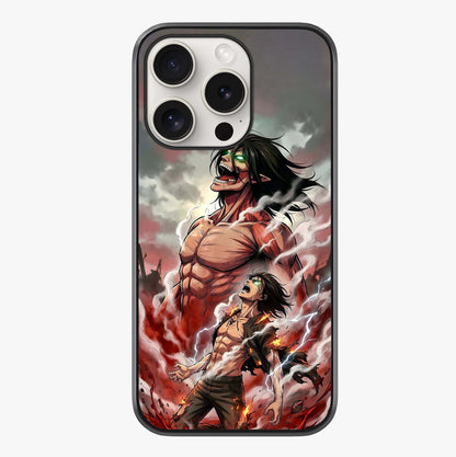 Titan Awakening Fury Glass Case showing full back design in clean flat view with glossy glass finish.