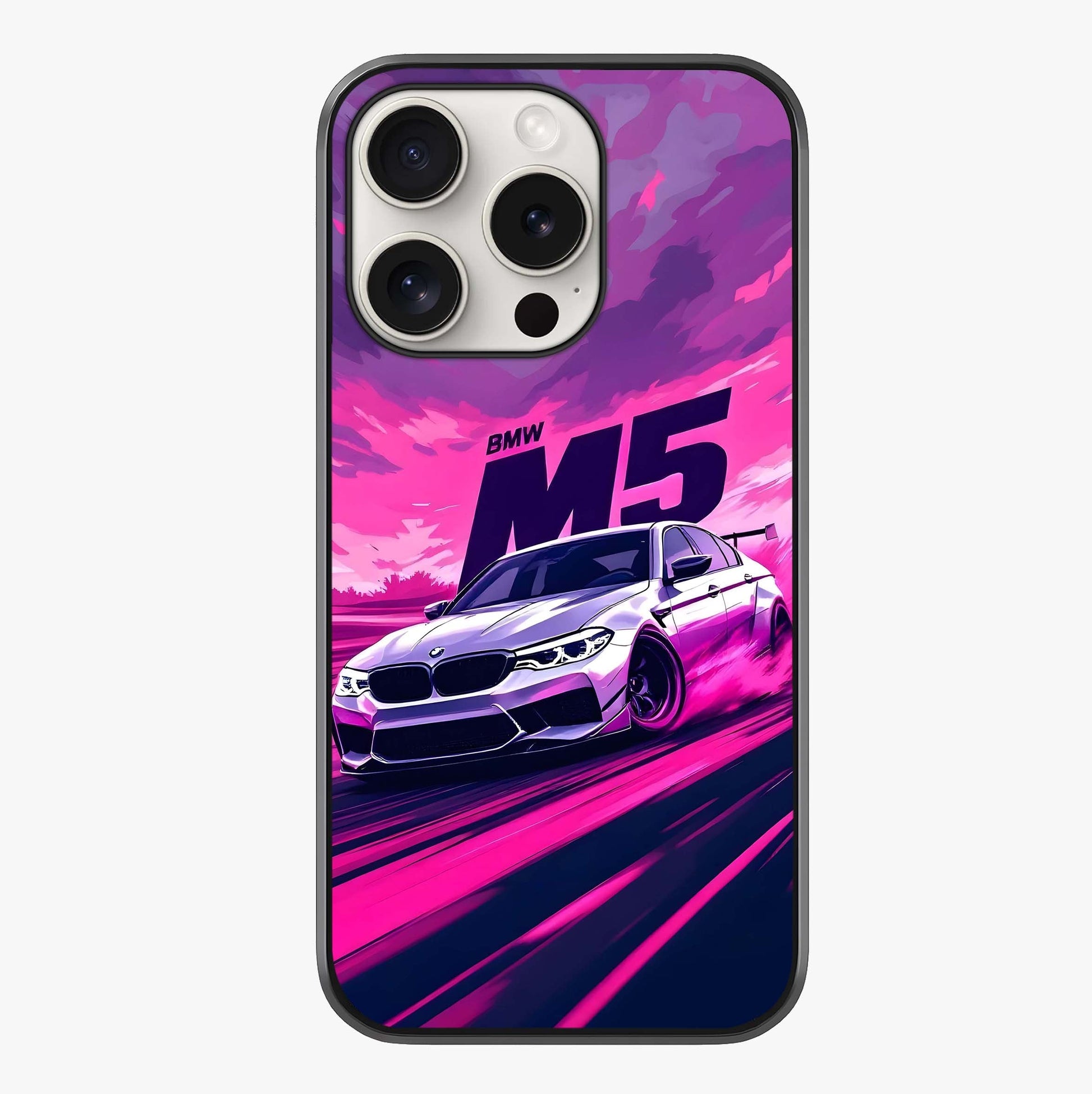 Velocity Drift Pulse Glass Case showing full back design in clean flat view with glossy glass finish.
