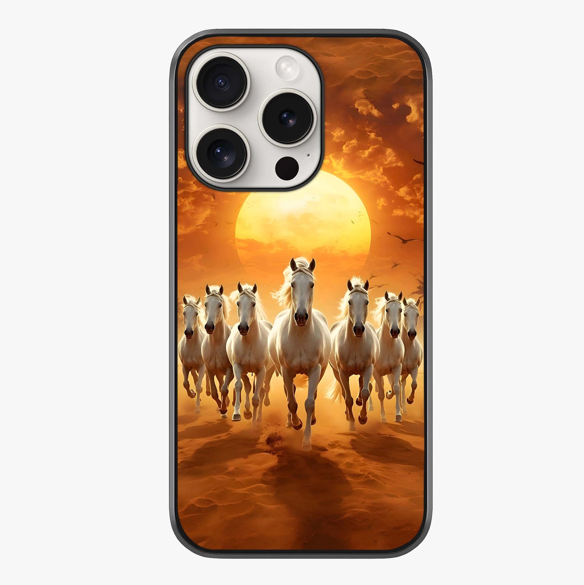 Wild Sunset Majesty Glass Case showing full back design in clean flat view with glossy glass finish.