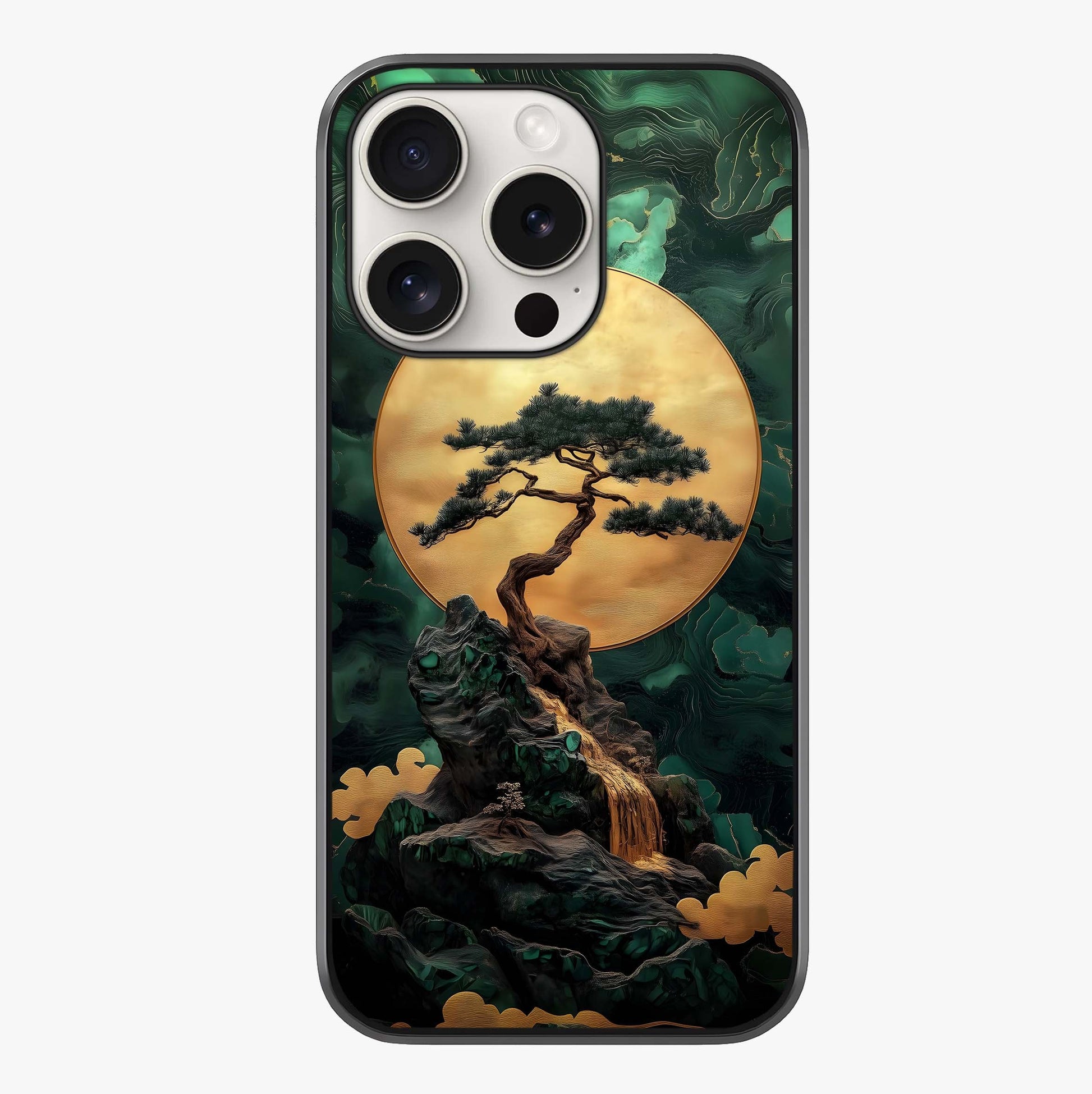Zen Moon Rise Glass Case showing full back design in clean flat view with glossy glass finish.