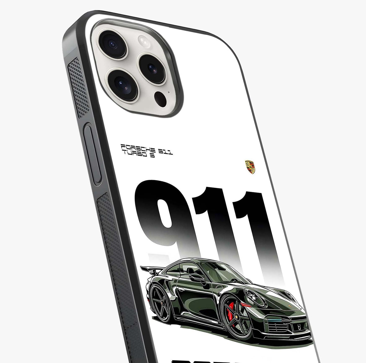 911 Turbo Dominance Glass Case captured at a warm angle highlighting gloss, texture and premium glass finish.