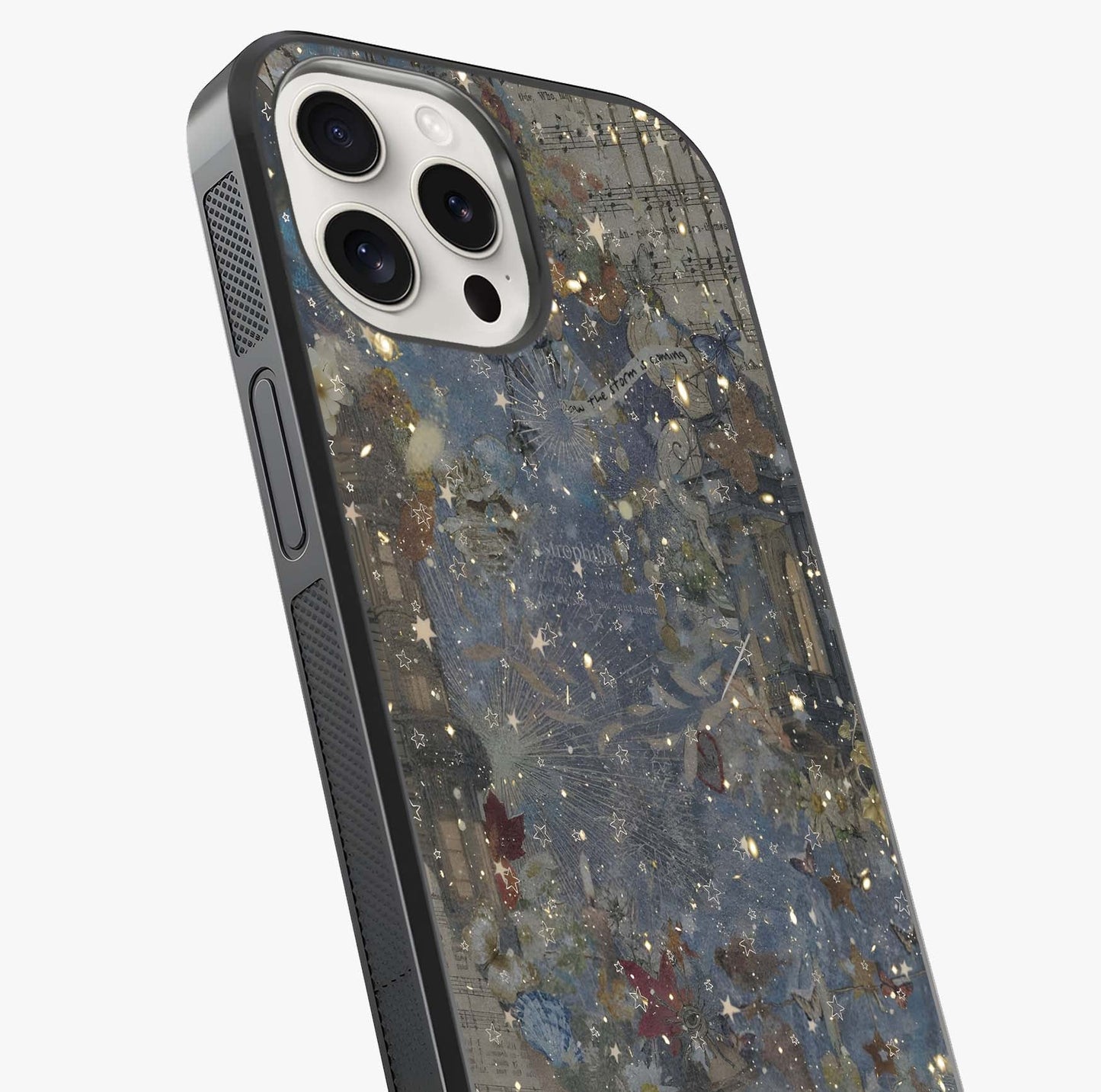 Aesthetic Astrolophia Glass Case captured at a warm angle highlighting gloss, texture and premium glass finish.