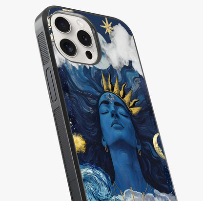 Aesthetic Lord Shiva Glass Case captured at a warm angle highlighting gloss, texture and premium glass finish.