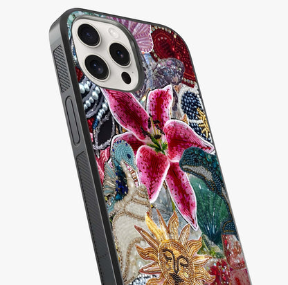 Beaded Garden Fantasy Glass Case captured at a warm angle highlighting gloss, texture and premium glass finish.