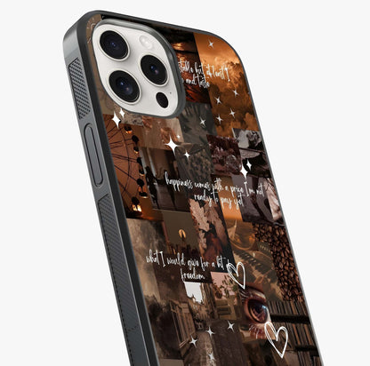Bittersweet Aesthetic Chaos Glass Case captured at a warm angle highlighting gloss, texture and premium glass finish.