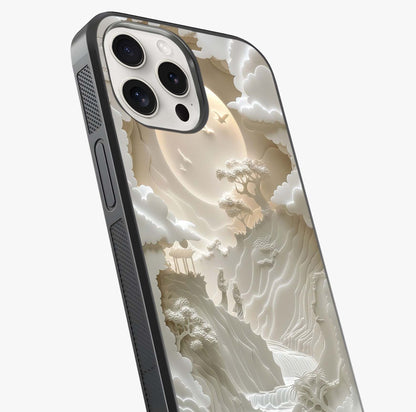 Celestial Origami Glass Case captured at a warm angle highlighting gloss, texture and premium glass finish.