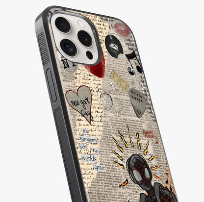 City Dream Sketch Glass Case captured at a warm angle highlighting gloss, texture and premium glass finish.