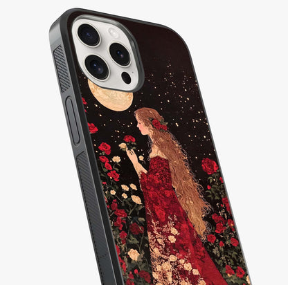 Crimson Dreams Glass Case captured at a warm angle highlighting gloss, texture and premium glass finish.