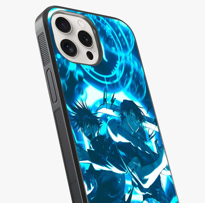 Cursed Energy Clash Glass Case captured at a warm angle highlighting gloss, texture and premium glass finish.