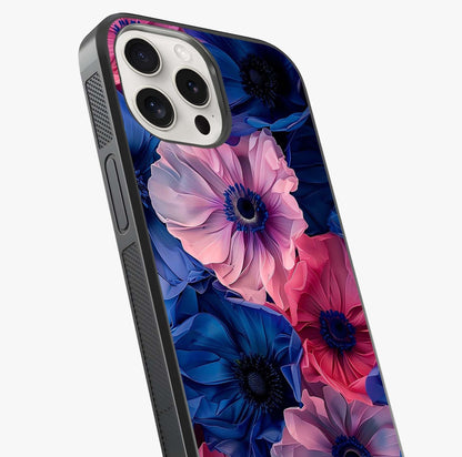 Flower Paper Art Pattern Glass Case captured at a warm angle highlighting gloss, texture and premium glass finish.