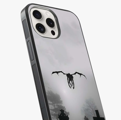 Graveyard Shadow Descent Glass Case captured at a warm angle highlighting gloss, texture and premium glass finish.