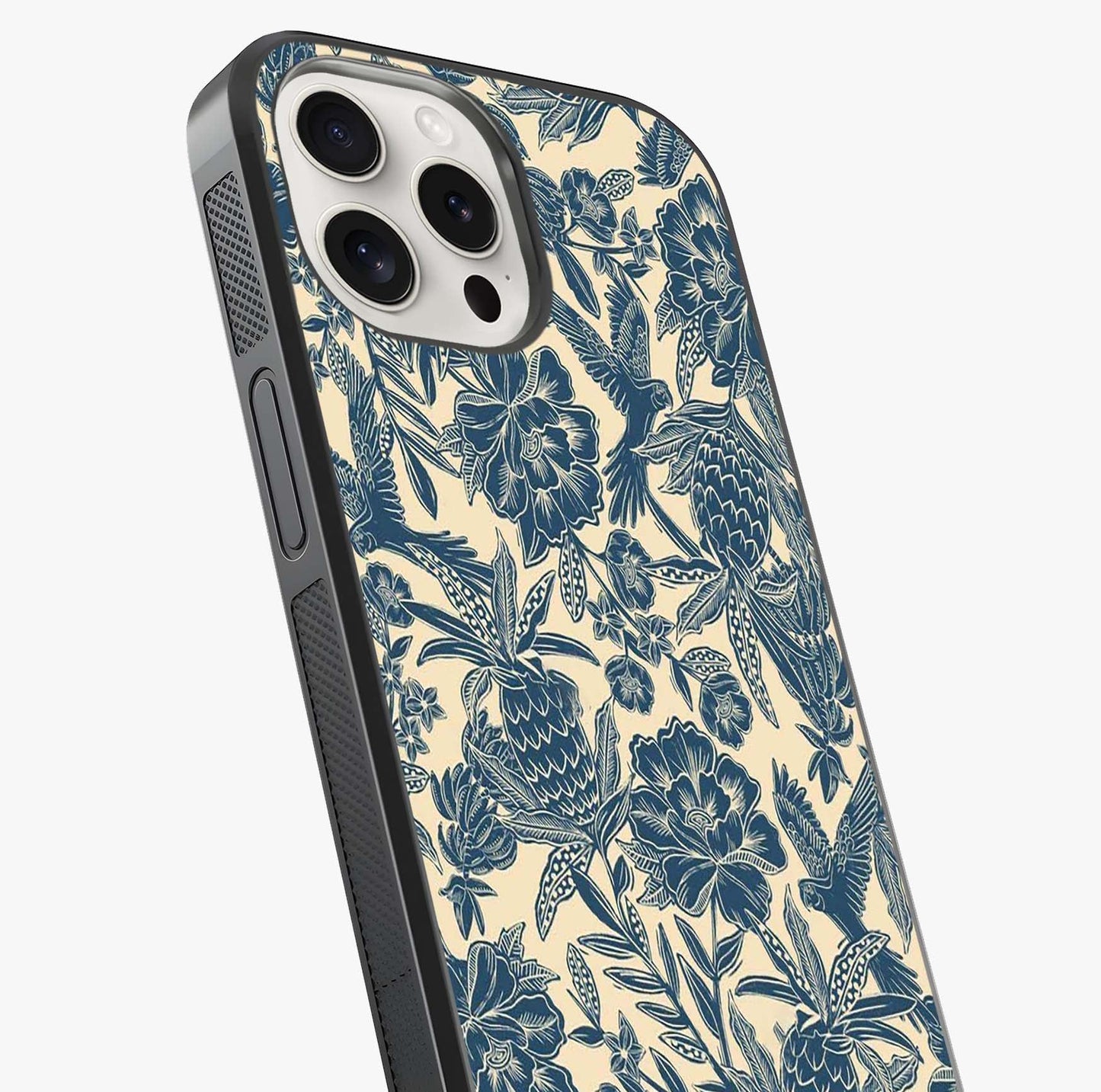 Heirloom Wild Bloom Glass Case captured at a warm angle highlighting gloss, texture and premium glass finish.